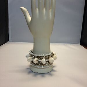 White and Silver Wrap Around Bracelet